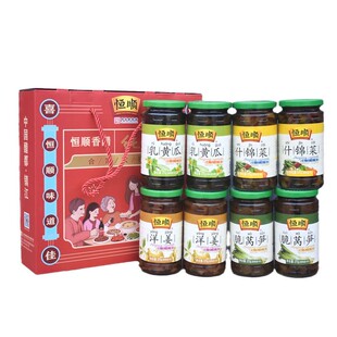 恒顺酱菜375g*8瓶礼盒装即食泡菜下饭菜酱乳黄瓜镇江香醋特产小菜