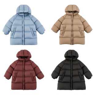 幼悠女童2025冬季新款95白鸭绒中长款羽绒服加厚保暖儿童连帽外套