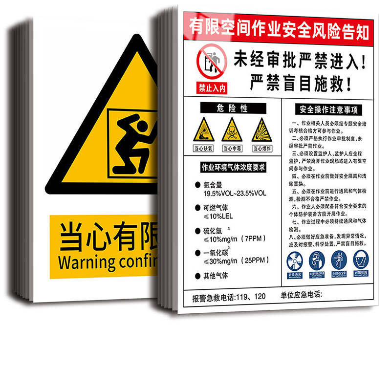 【褪色换新】有限空间警示标识牌
