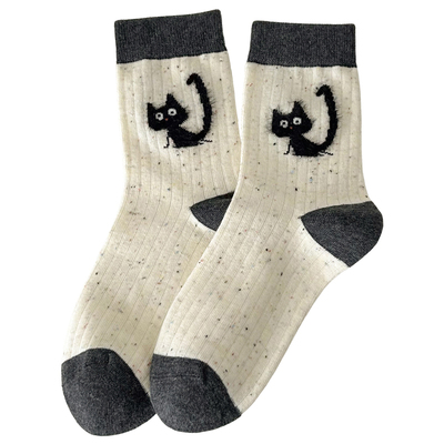 卡通可爱袜子女款纯棉无骨中筒袜