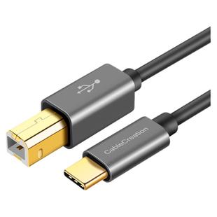 方口type-c转USB打印机数据线手机笔记本电脑ipad连电子钢琴鼓midi键盘适用苹果M1惠普佳能耳放DAC解码器声卡