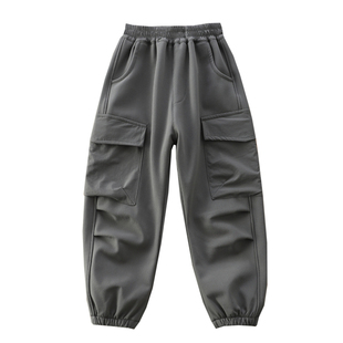 男童加绒登山裤厚秋冬季中大童儿童一体绒工装裤防风休闲长裤6620