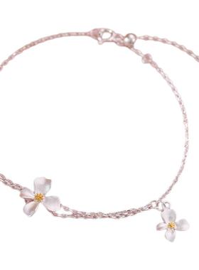 999纯银栀子花手链女2025新款