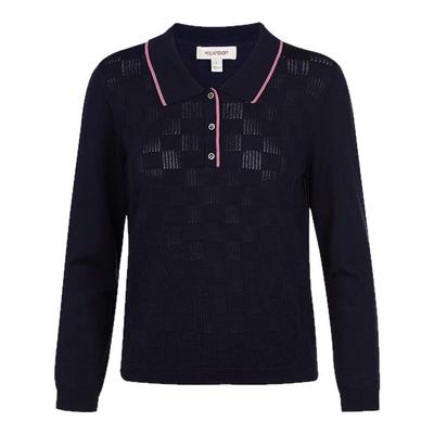米兰登POLO领针织衫女长袖休闲厚