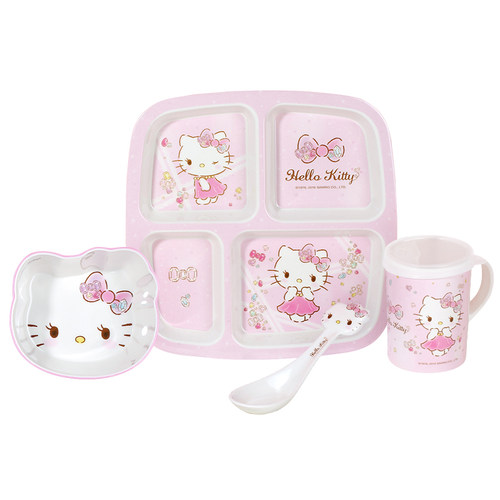 HelloKitty餐具卡通儿童碗勺套装小孩吃饭专用碗KT猫宝宝餐盘水杯