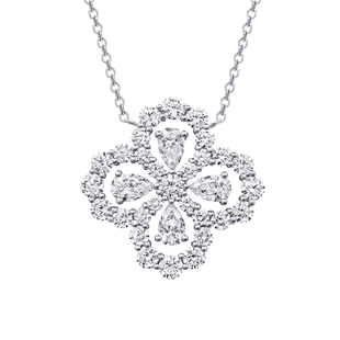 耀氏珠宝18k金培育钻石四叶草项链LOOP手链真钻铂金950四叶草耳钉