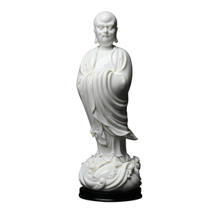 戴玉堂德化白瓷《渡海达摩》省级大师林禄扬手签陶瓷家居装饰摆件
