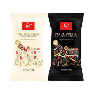 SwissDelice狄妮诗进口72%纯黑巧克力儿童牛奶巧零食圣诞糖果礼物