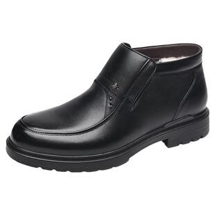 金猴棉鞋男冬季加绒保暖高帮真皮休闲爸爸鞋男士皮鞋加厚棉皮鞋