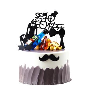 威士忌爸爸生日蛋糕装饰仿真洋酒小酒瓶摆件迷你男神派对插件瓶子