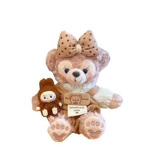 2025年新款焦糖布布雪莉玫包包挂件毛绒公仔钥匙扣达菲熊玩偶挂饰