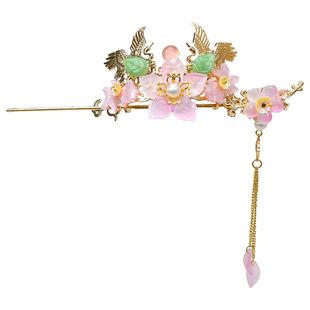 汉服超仙新中式发冠儿童流苏步摇盘发头饰女童气质又百搭发钗发簪