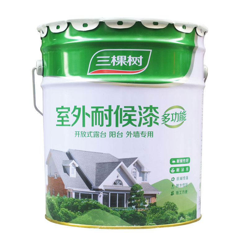 三棵树外墙乳胶漆防水防晒涂料室外墙面漆自刷油漆白彩色户外墙漆