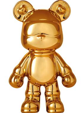 陶瓷酒柜摆件轻奢客厅电镀暴力熊