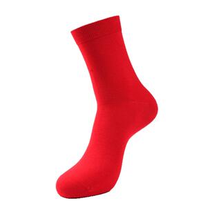 欧蒂爱红袜子本命年男款竹纤维纯色四季马年大红色男士无骨缝合