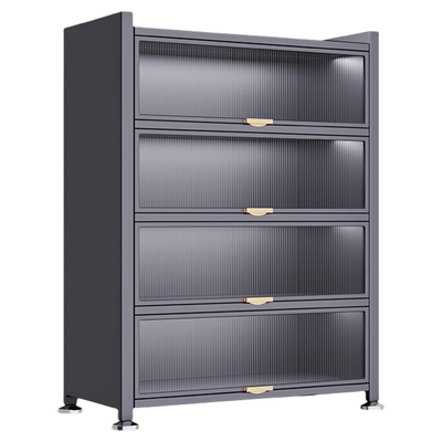 加厚钢制餐边柜带门家用储物柜