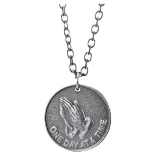 原创欧美潮牌古银色祈祷之手吊坠潮男嘻哈街头复古钛钢项链配饰品