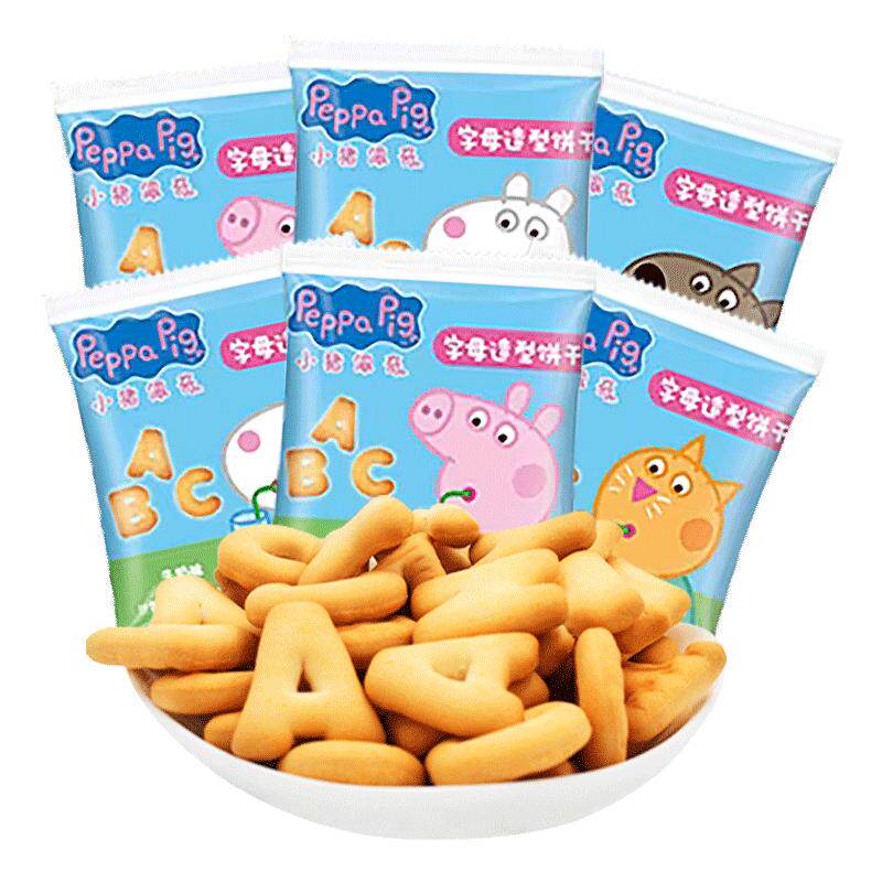 【小猪佩奇联名】亿智小猪佩奇字母造型启蒙数学饼干分享休闲零食