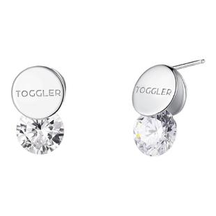 TOGGLER 经典系列 晃动宝石925银镀金耳钉耳夹耳环送女友生日礼物