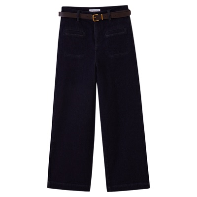 水云间复古原色直筒牛仔九分裤子女宽松阔腿裤简约百搭2026春新款