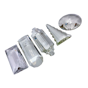 新款多面长条水晶灯配件梯形弧形婚庆装饰吊坠门帘隔断灯具玻璃片