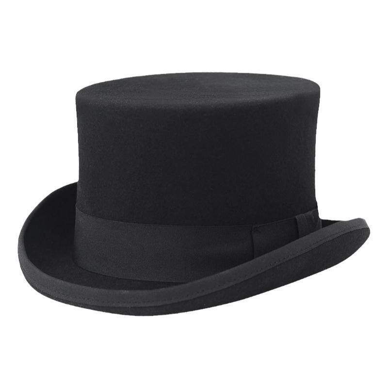 高帽羊毛呢魔术师帽总统帽表演蝴蝶结卓别林礼帽英伦百搭时尚复古