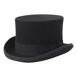 高帽羊毛呢魔术师帽总统帽表演蝴蝶结卓别林礼帽英伦百搭时尚复古
