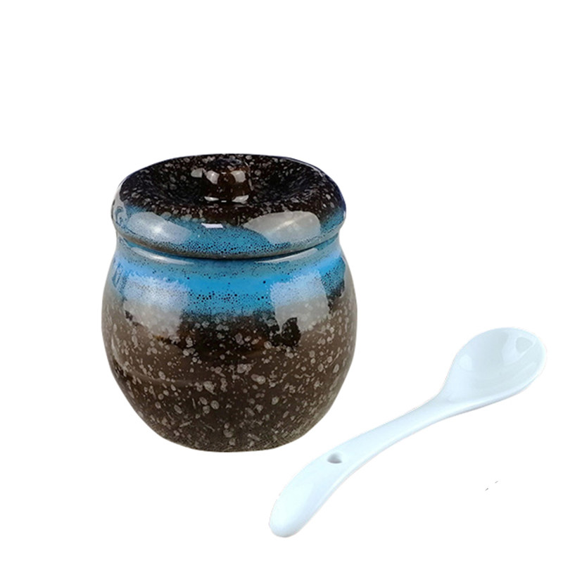 日式陶瓷家用盐罐餐厅芥末调味罐