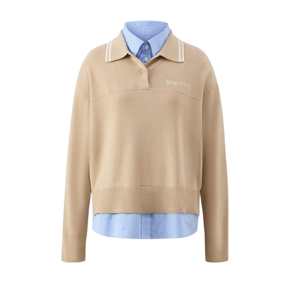 ELAND假两件含绵羊毛毛衣