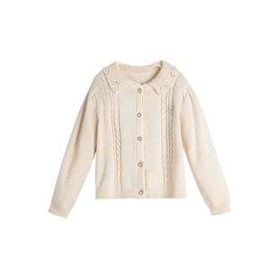 青蛙王子童装女幼童冬季毛衣宝宝冬装亲肤针织衫婴童甜美开衫上衣