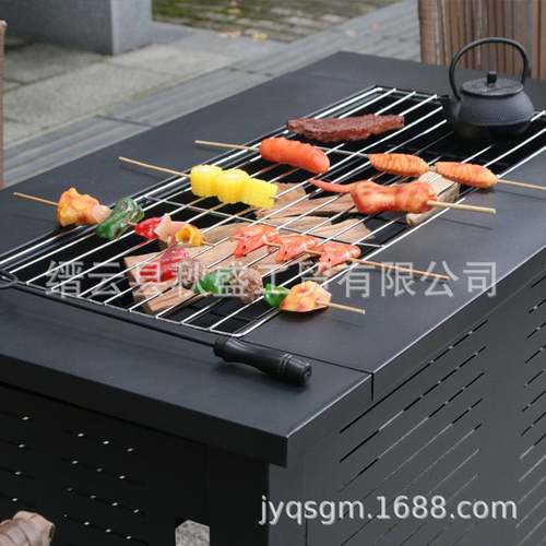 烧烤架庭院烤架炉桌户外家具取暖庭院火盆多功能中式围炉煮茶bbq