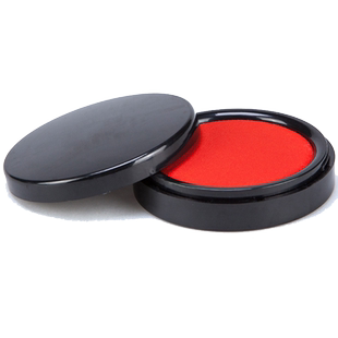 齐心印泥印台红色印尼盒盖章指纹印泥办公红色蓝色印泥快干印台盒大号按手印的印泥快干长方形办公文具用品