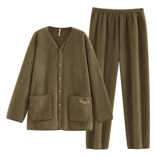 【抗静电】家乐芬睡衣男士秋冬款冬季法兰绒加绒加厚珊瑚绒家居服