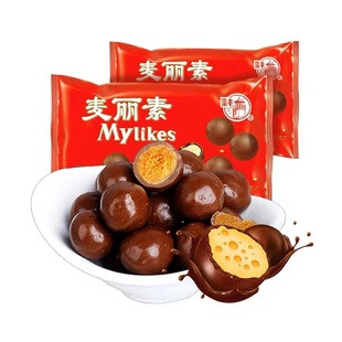 梁丰麦丽素80g牛奶巧克力豆包9080后零食代可可脂拍5袋多省包邮