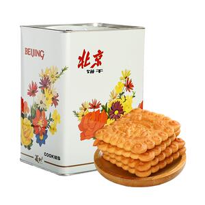 义利黄油饼干休闲零食早餐独立包装酥脆饼干老北京怀旧铁桶装礼盒