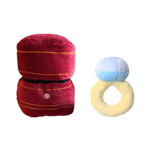 结婚毛绒钻石戒指婚礼领证登记拍照小道具创意跟拍礼物情人节礼盒