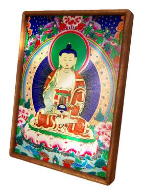 唐卡阿弥陀佛铜雕画摆台