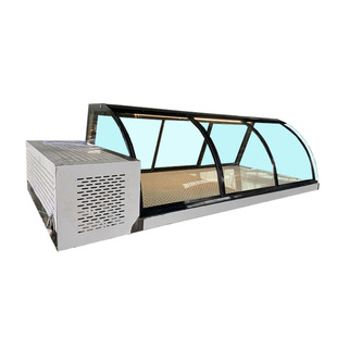 阶梯式摆摊烧烤炸串熟食台面不锈钢冷藏冷冻点菜台自助餐海鲜冰台