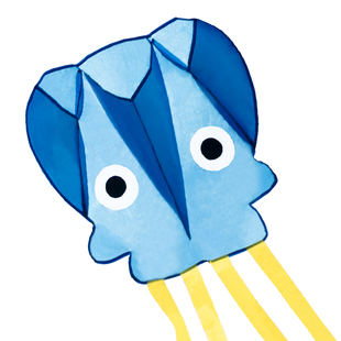 美乐童年小章鱼口袋风筝微风易飞2026新款户外无骨手持儿童玩具