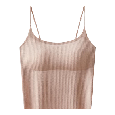 曼娜莎夏季薄款百搭女士吊带简约舒适运动美背日常无痕外穿带胸垫