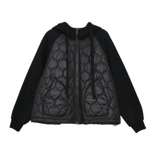 MOVEUP幻走2024冬季新款.FUN系列连帽趣味绣花设计短款棉服外套女