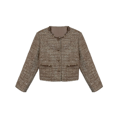 cchen陈陈-香系princess 粗花呢小香风外套圆领高级显瘦气质上衣