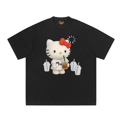 drew凯蒂猫重磅纯棉宽松短袖T恤