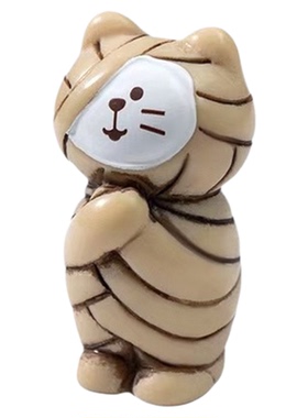 万圣木乃伊猫咪DIY装饰造景摆件