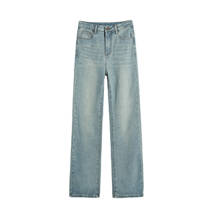 显瘦烟管裤女2026新款早春高腰小个子修身弹力浅色九分直筒牛仔裤