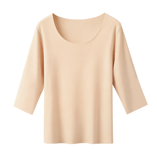 秀禾打底衣红色冬季半袖秋衣女结婚专用上衣保暖新娘短袖套装内衣