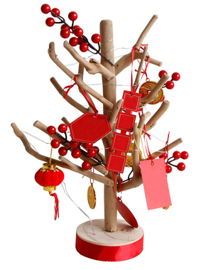 木质发财树店铺前台装饰开业送礼