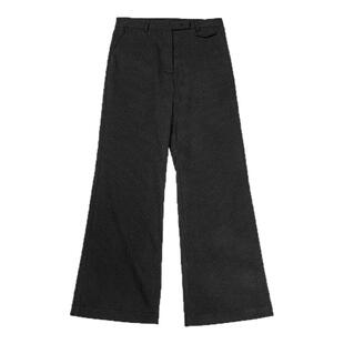 CountryMoment 复古中低腰微喇烟管西裤女灰色高级感九分休闲裤夏