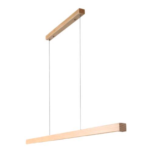 北欧原木风餐厅吊灯极简餐桌灯一字长条led吊灯吧台餐厅客厅灯具
