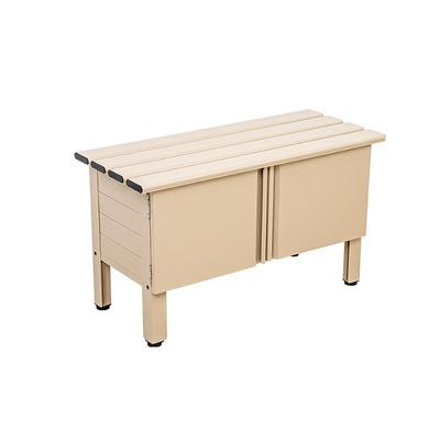 海山换鞋凳铝合金玄关顶部3开门